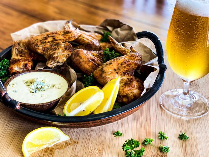 Chicken Wings with Blue Cheese Dipping Sauce - OZ Braai